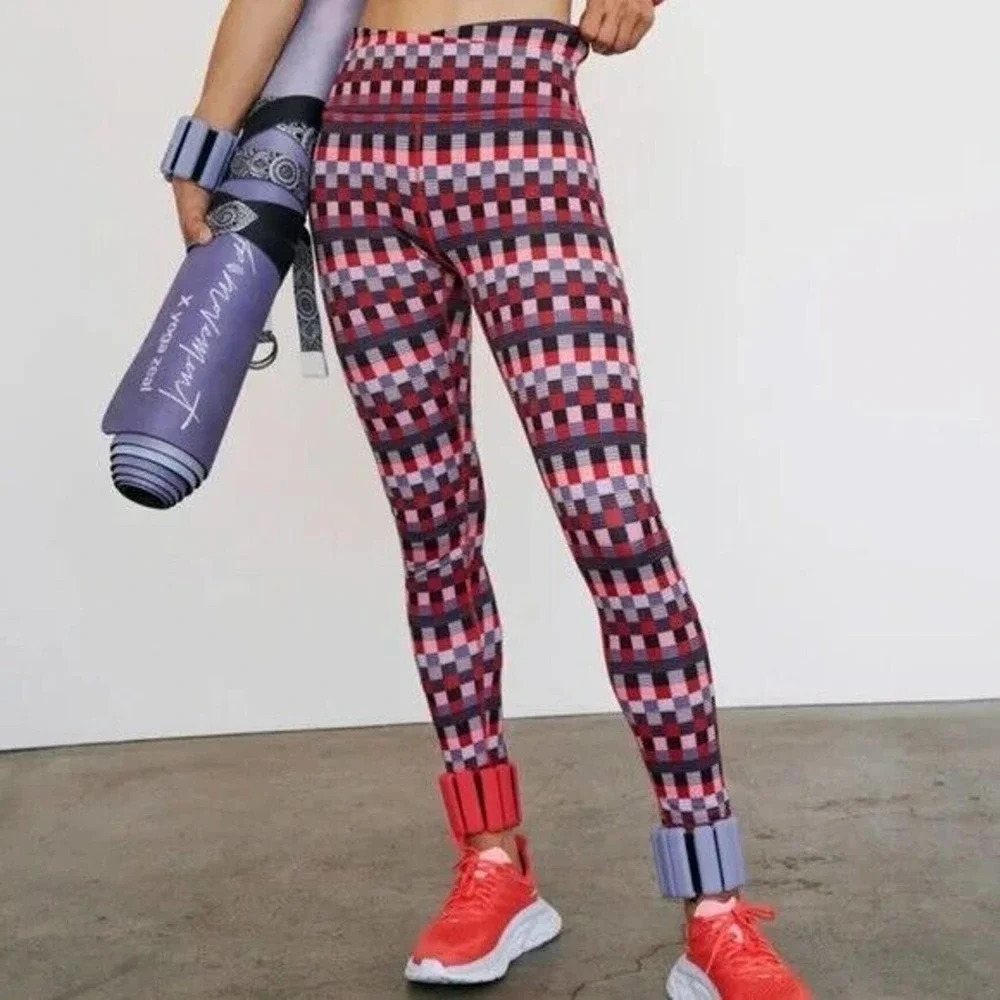 NWOT Free People FP Movement Ashford Lose Control Leggings Size XS Plaid